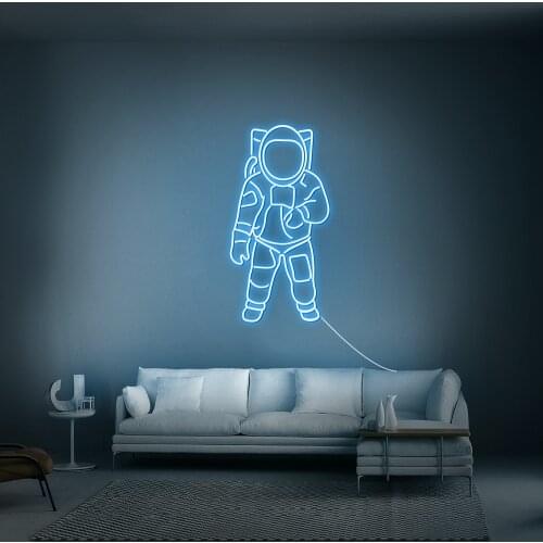 OHANEONK Robot Astronaut LED Neon Sign Light name Personalized with Dimmer Neon Custom For Party Wedding Home Decorative