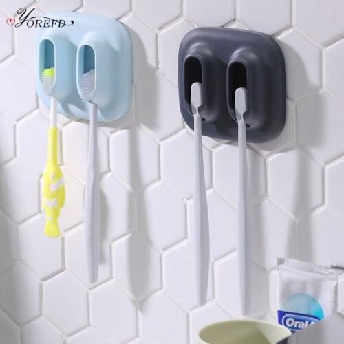 OYOREFD Wall Mounted Toothbrush Holder Bathroom Couples Tooth Brush Holder Toothbrush Dust-proof Drain Rack Bathroom Organizer