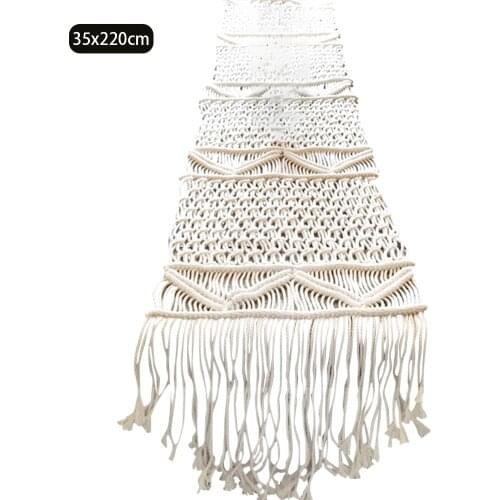 Woven Table Runner Macrame Tassel Handmade Holiday Wedding Party Kitchen Farmhouse Ornaments Dining Banquet Home Decor Nordic