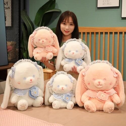 1pc 30/40CM Kawaii Lolita Rabbit Plush Toys Soft Animal Stuffed Dolls Lovely Rabbit Pillow for Children Girlfriend Xmas Gift