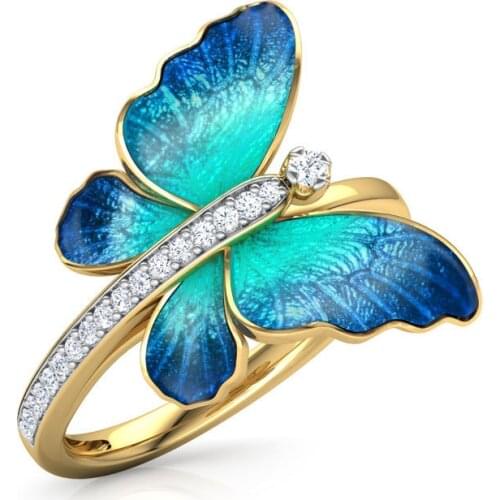 Simplicity Aestheticism Insect Butterfly Ring Opening Adjustable Ring Elegant Princess Charm Ring Fashion Jewelry Gifts