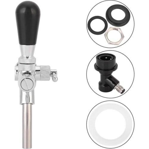 Adjustable Beer Tap Faucet Flow Control Faucet with 4inch Shank Tap Kit Chrome Plating Homebrew Kegerator Draft Beer