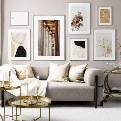 Roman Column Plant Flower Quotes Abstract Wall Art Canvas Painting Nordic Posters And Prints Wall Pictures For Living Room Decor