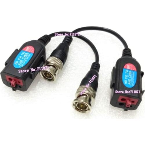 With UTP cable Male BNC extension cord 2Pin extend BNC connector Adapter HD AHD CVBS CVI TVI SPlit joint HD Video Balun 2P BNC