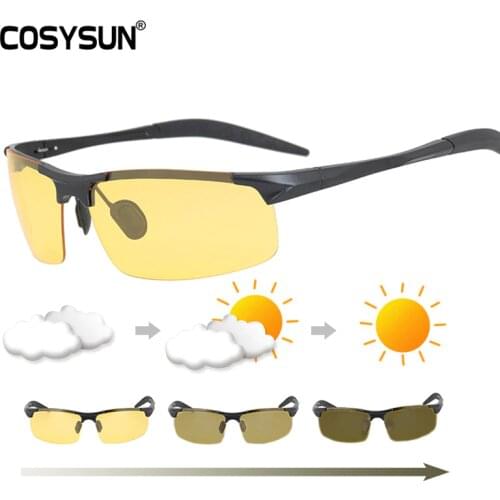 Mens Sunglasses Day Night Photochromic Polarized Sunglasses for Drivers Male Safety Driving Glasses All Weather Sunglasses Men