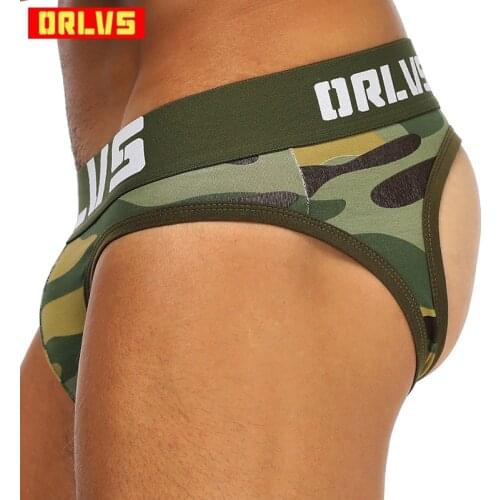 ORLVS New Men Jockstraps Sexy men underwear Penis Sparkling rhinestone sissy mens thongs g strings tanga hombre Gay Underwear