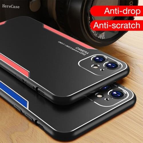 Ultra slim Aluminum Alloy Metal Phone Case For iPhone 12 11 Pro X XR XS Max SE 2020 iPhone 8 7 6S Plus Silicone Protection Cover