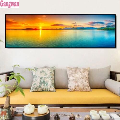 Sunrise Sea Mountain 3D picture of rhinestones mosaic full embroidery paint with diamonds painting sale crystal beads home decor