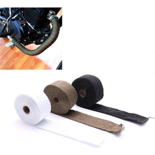 5M Car Motorcycle Exhaust Wrap Pipe Header Heat Wrap Turbo Mainfold Heat Exhaust Thermal Wrap Tape Stainless Steel Ties
