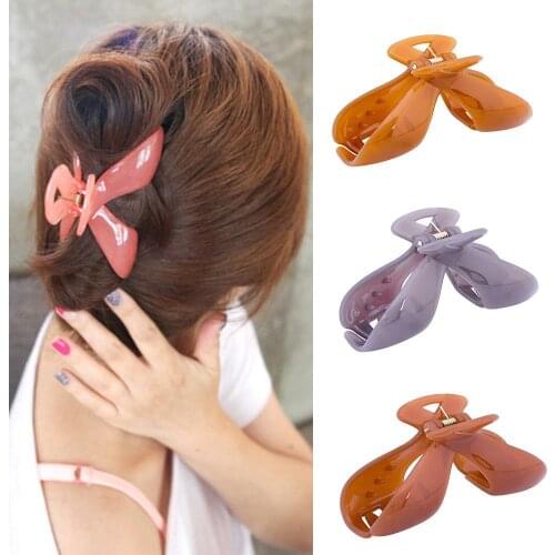 1 PC Women Hair Claw Crab Clamp Girls Plastic Large Ponytail Clip Pure Color Hairpin Claws Clamp Headwear Hair Accessories New
