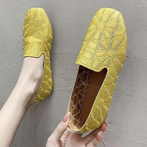 2021 Women Flower Loafers Summer Flat Female Casual New Shoes Ladies Breathable Comfort Outside Footwear Big Size 35-42