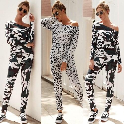 Womens Long-sleeved With Pocket Camouflage Set Tracksuit Women Two Piece Outfits Fashion Casual Autumn Winter Trousers Suit