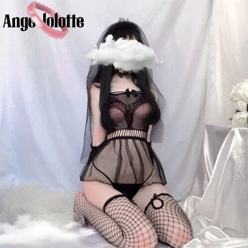 Women Sexy Lingerie Black Transparent Wedding Dress Maid Temptation Porn Bridal Underwear Mesh Sleepwear Uniform Cosplay Costume