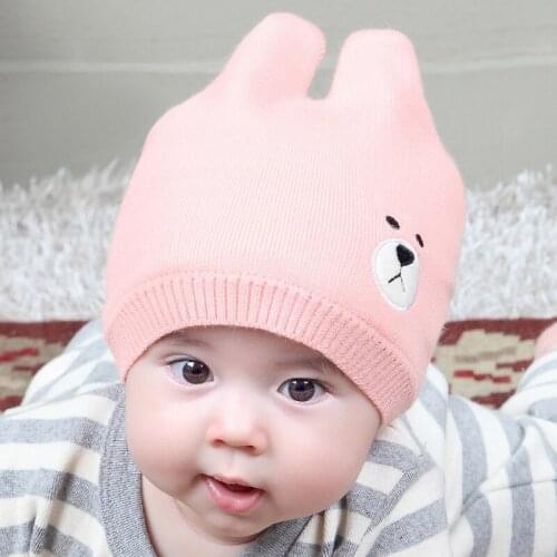 Winter Baby Hat Cartoon Style Ear Knitted Caps for Infant Boys Girls Boys Children New Fashion Kids Winter Warmer Caps