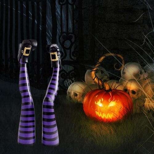 3 Colors 1 Pair Creative Holiday Striped Legs Decorations Eco-Friendly Witch Thigh Anti-Corrosion for Festivals