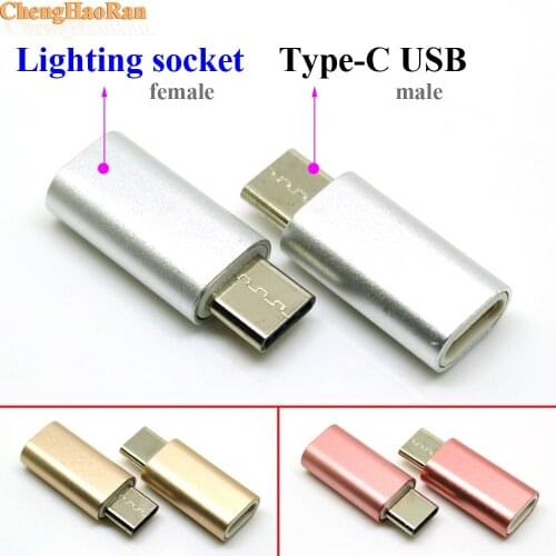 1pcs USB Cable 3.1 Type C Male To for IPhone X 8 7 6 6S Female Adapter Type-C To Lighting Converter Connector USB-C Black