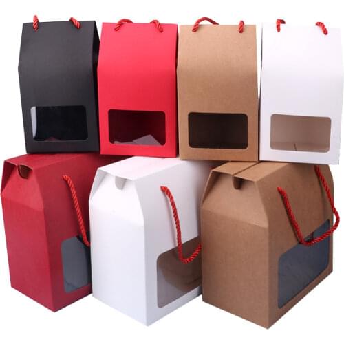 100pcs 4 colors Kraft Paper Party/Wedding Gift Bags,Cake/Chocolates/Candy Packing Bags Stand Up Food paper boxes