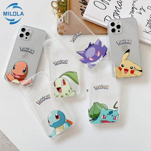 2021 Pokemon TPU Silicone Transparent Case for iPhone12 /11Pro/6S / 6plus 7 / 8 / X / XS / XR / XS Max Anti-drop Cartoon Case