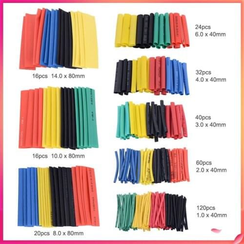 328pcs 2:1 Polyolefin Shrinking Assorted Heat Shrink Tube Wrap Wire Cable Insulated Sleeving Tubing Set