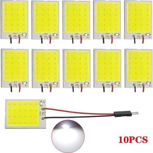 5/10X T10 Led White COB 24 LED 24SMD Plate Car Interior Dome Light Bulb 12V Lights Panel Reading Lamp Auto W5W Festoon Adapter
