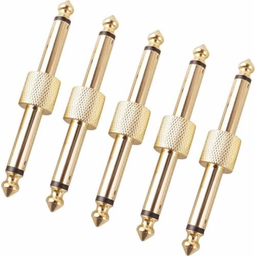 5pcs 1/4 inch 6.35 mm Guitar Effects Pedal Connector Coulper Jack Interface Cable Adaptor Electric Pedal Board Accessories