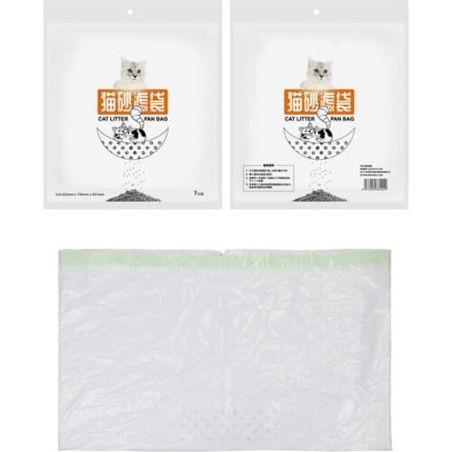 7Pcs/Set Pet Cat Litter Bag Cats Litter Box Mat Duty Drawstring Cat Litter Pan Bags Practical Litter Box Storage Cat Sand