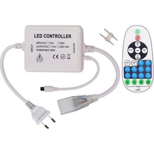 AC 110V 220V LED Neon Strip Light Dimmer 23Keys IR Remote Control 750W Single Color Neon Light Dimmer EU US AU UK Plug
