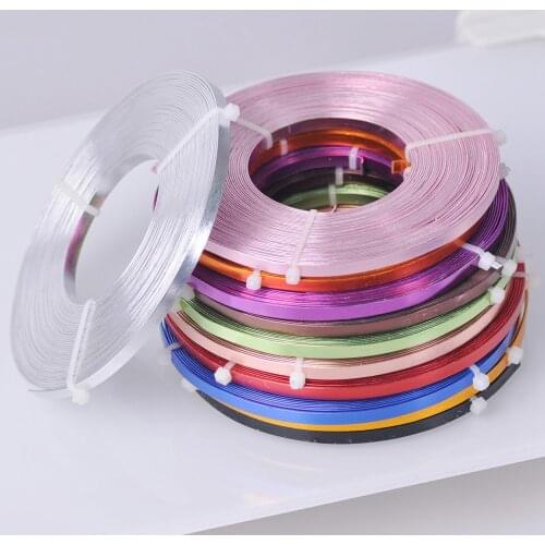 10meters/roll 5x1mm 12Colors Flat Aluminum Soft Metal Wire for Jewelry Making DIY Crafts Cord