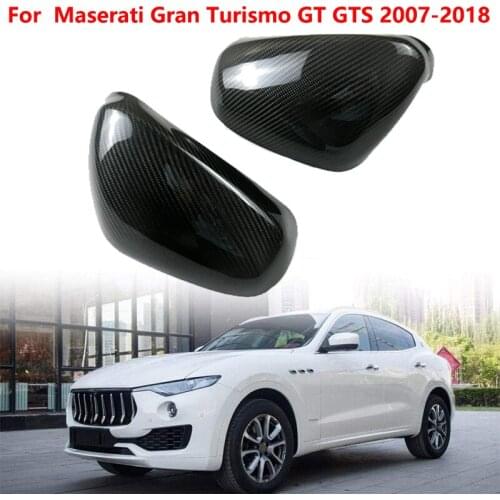 Car Rearview Mirror Covers Side Wing Rear View Mirror Caps Carbon Fiber For Maserati Quattroporte Gran Turismo GT GTS 2007~2018