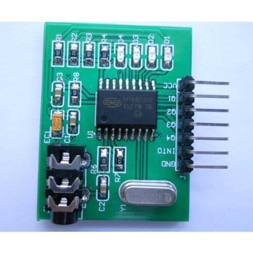 Free Shipping! DTMF voice dialing control audio decoding module MT8870 with audio cable