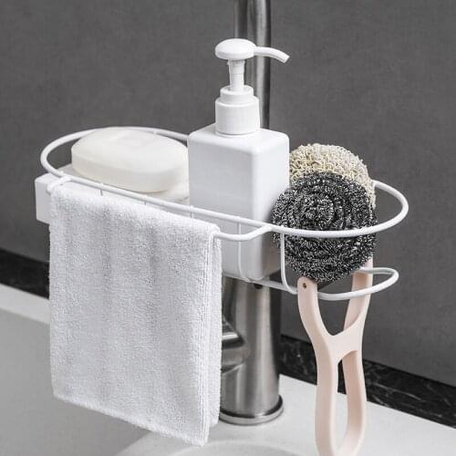 JSWORK Large Stainless Steel Sponge Holder Multi-function Sink Rack Kitchen Shelf Bathroom Accessories
