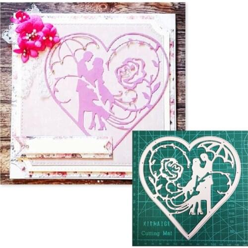 Flower Couple Heart Metal Cutting Dies Stencils dies for DIY Scrapbooking dies Decoration Album Paper Craft dies Embossing Dies