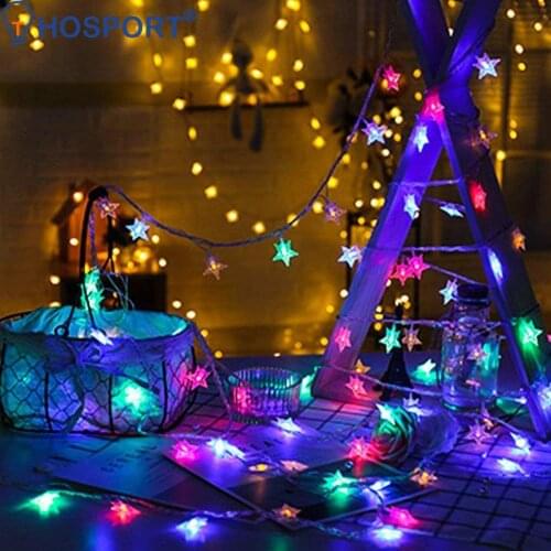 Star Curtain Lights Fairy Lamp Garland String Lights For Home Kids Bedroom Party New Year Christmas Decorations LED Fairy Lights