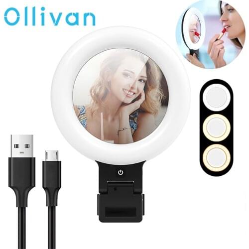 Selfie Ring Light Clip with Clamp For Laptop Computer Desktop Youtube Ring Lamp Video Conference Lighting Rotatable Live Light