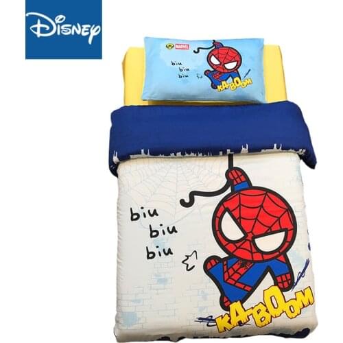Disney spider-man 3Pcs Cotton Crib Bed Kit For Boy Girl Cartoon Baby Bedding Set Includes Pillowcase Mattress cover Duvet Cover
