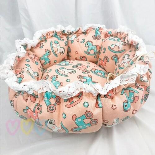 Cat Bed Cotton Line Round Bed Cushions House For Cat Small Dogs Lovely Soft Kennel Puppy Kitten Nest Beds Mats Pet Supplies