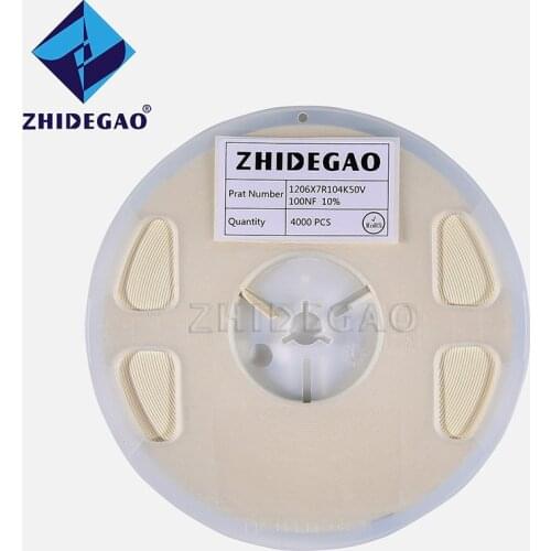 1 reel 1206 SMD Chip Multilayer Ceramic Capacitor 0.5pF - 100uF 1pF 10pF 1nF 10nF 15nF 100nF 0.1uF 1uF 2.2uF 4.7uF 10uF 47uF