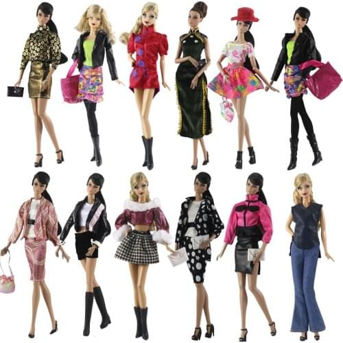 Handmade Fashion Doll Clothes Party Doll Dress Uniform For Barbie Doll Accessories Girl DIY Dress Toys