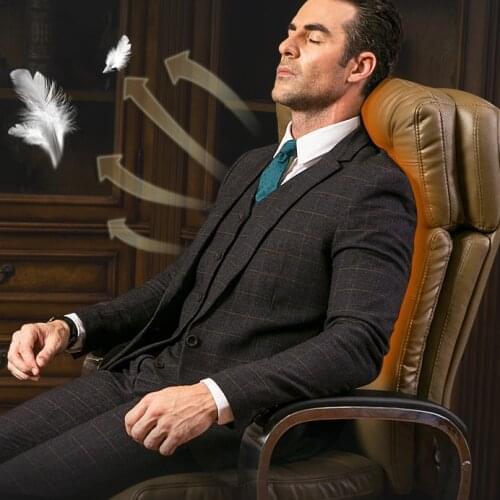 Fashion Minimalist Modern Boss Leather Computer Home Office Chair Reclining Massage Executive Business Gaming Chair Metal