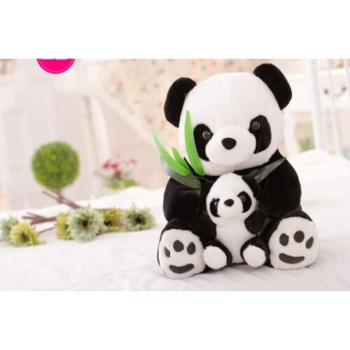 Stuffed toy lovely bamboo panda hugged little panda doll plush toy throw pillow Christmas gift w9466