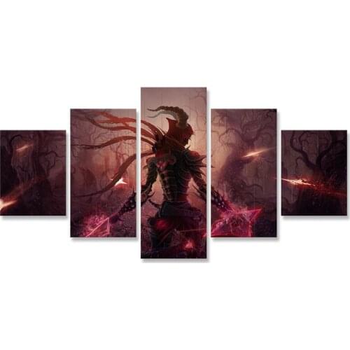 Game Warrior Wall Art Painting 5 Pcs Wall Poster Modular Pictures Modern Home Decor