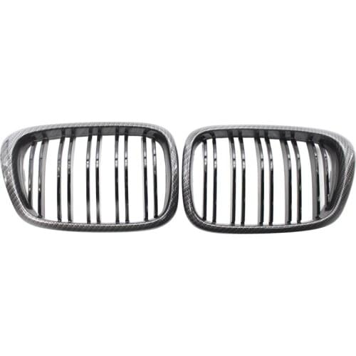 Carbon Fiber Pattern Front Hood Kidney Grille Grill Dual Line For-BMW E39 5Series 525 528 1995-2003 Front Bumper Grille