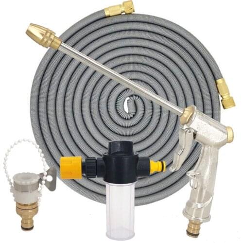 High Pressure Hose Telescopic Hose Magic Car Wash Hose Adjustable Spray Hose Household Garden Watering Hose Cleaning Water Gun