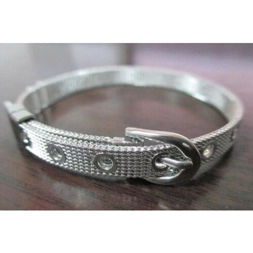 Hot Classic fine Stainless Steel Fashion Jewelry charm Bracelets 1pcs Wristband 6*210mm For Women Jewelry