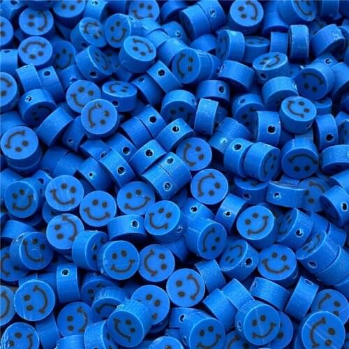 30pcs/Lot 10mm Clay Spacer Beads Oval Shape Smile-Face Beads Polymer Clay Beads For Jewelry Making DIY Bracelet Accessories #10