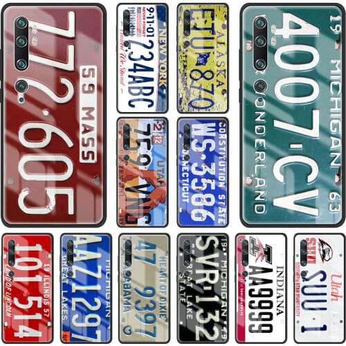 Retro Funny License Plate Glass Case for Xiaomi Mi 9T Pro CC9 Note 10 Lite 10T 11 11i 11Ultra Poco F3 X3 NFC Phone Cover Coque