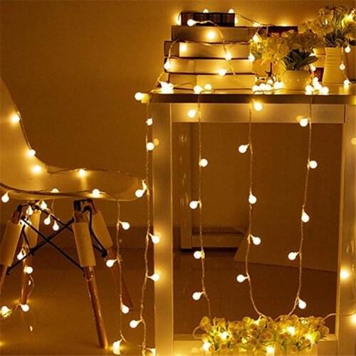 LED Fairy Lights USB Bubble Ball Outdoor/Indoor Street Garland Christmas New Year Xmas Festoon Lights String for Home Decoration