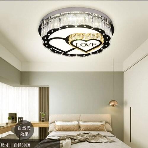 LED bedroom light modern simple round star moon crystal ceiling light warm living room lighting romantic children lighting