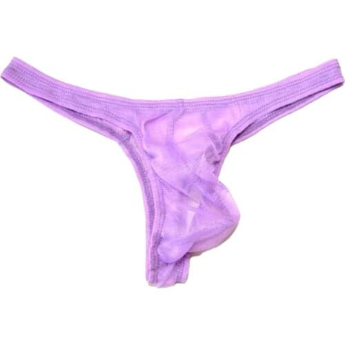 Mens Seamless Breathable Bulge Pouch Underwear Low Rise G-string T-back Briefs Sexy Lace Thong T Transparent Panties Breathable