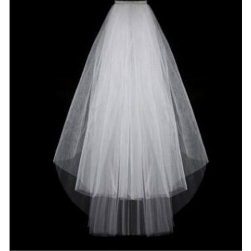 Wowbridal Simple Short Tulle Wedding Veils Cheap 2021 White Ivory Bridal Veil for Bride for Mariage Wedding Accessories